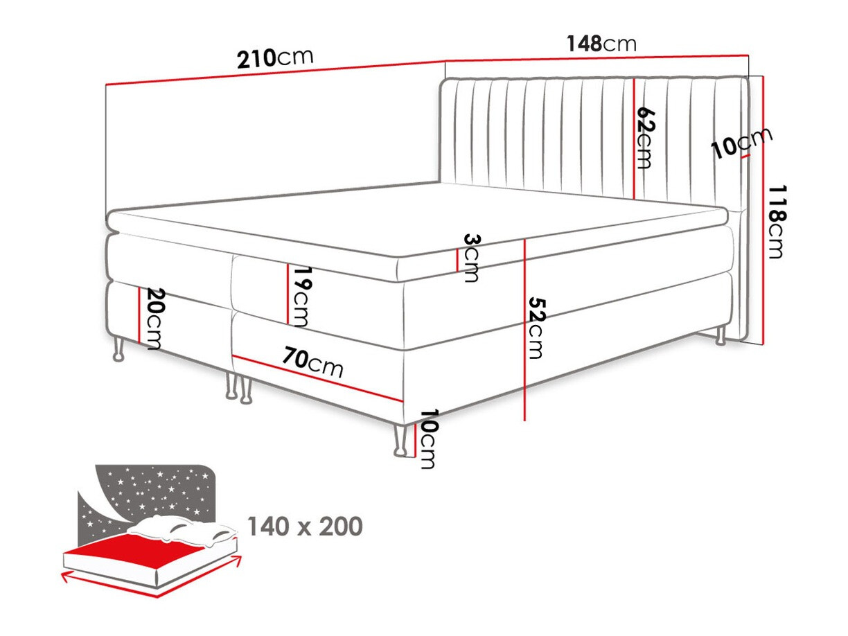 Continental bed ComfiDream Fjorina (Fresh 11)