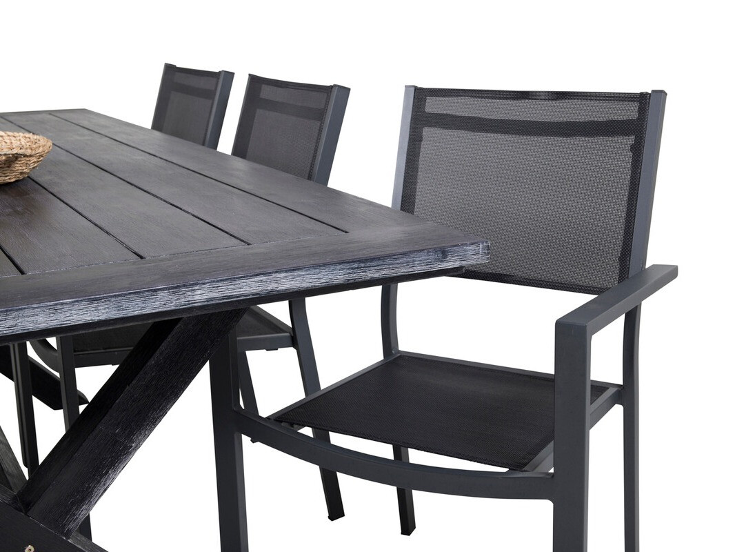 Table and chairs set Dallas 3641 (Black)