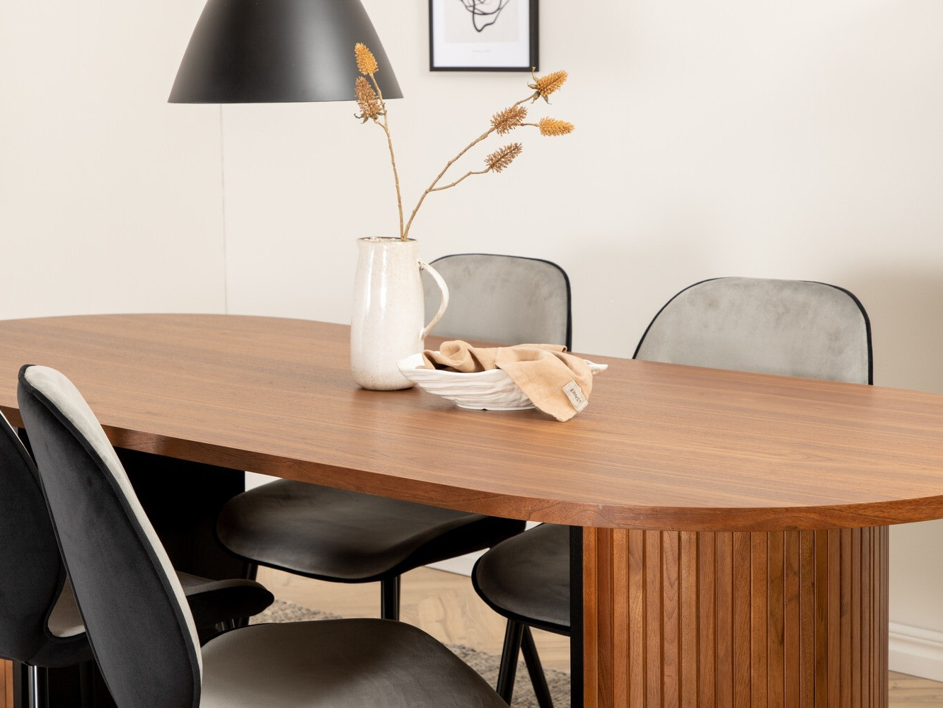 Dining set Dallas 2763 (Walnut + Black)