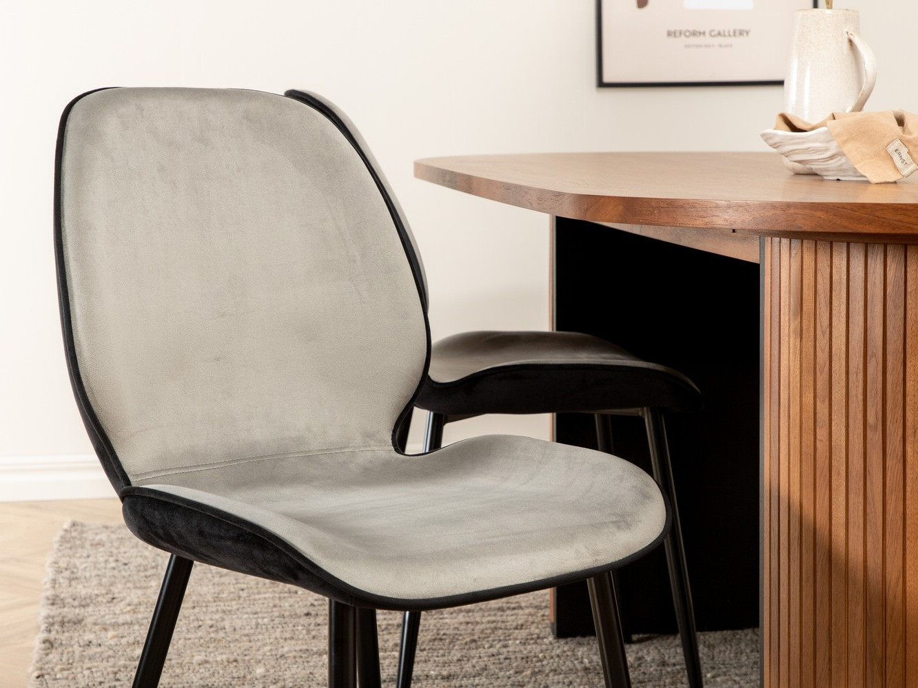 Dining set Dallas 2763 (Walnut + Black)