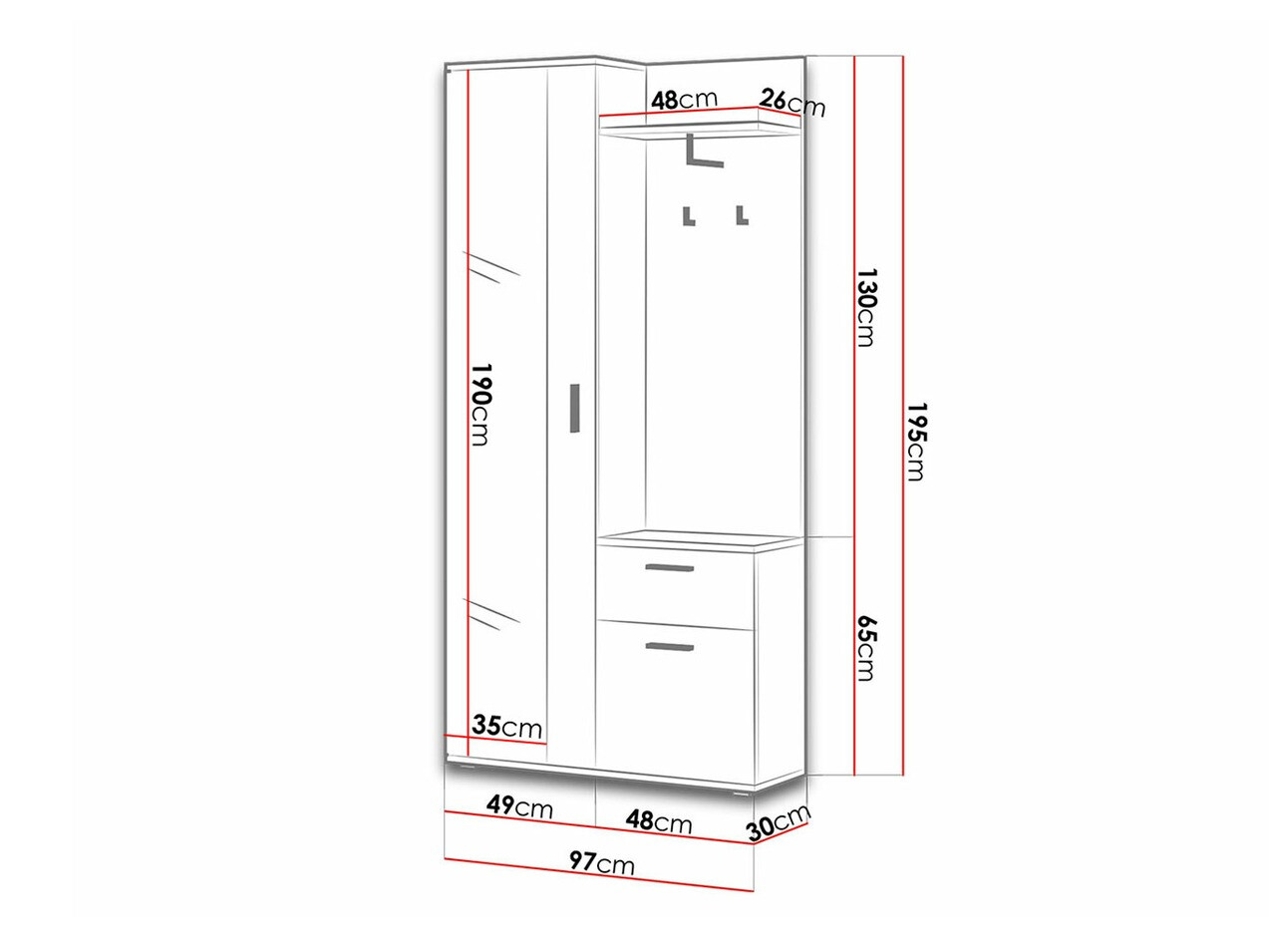 Hallway set Pavo (White)