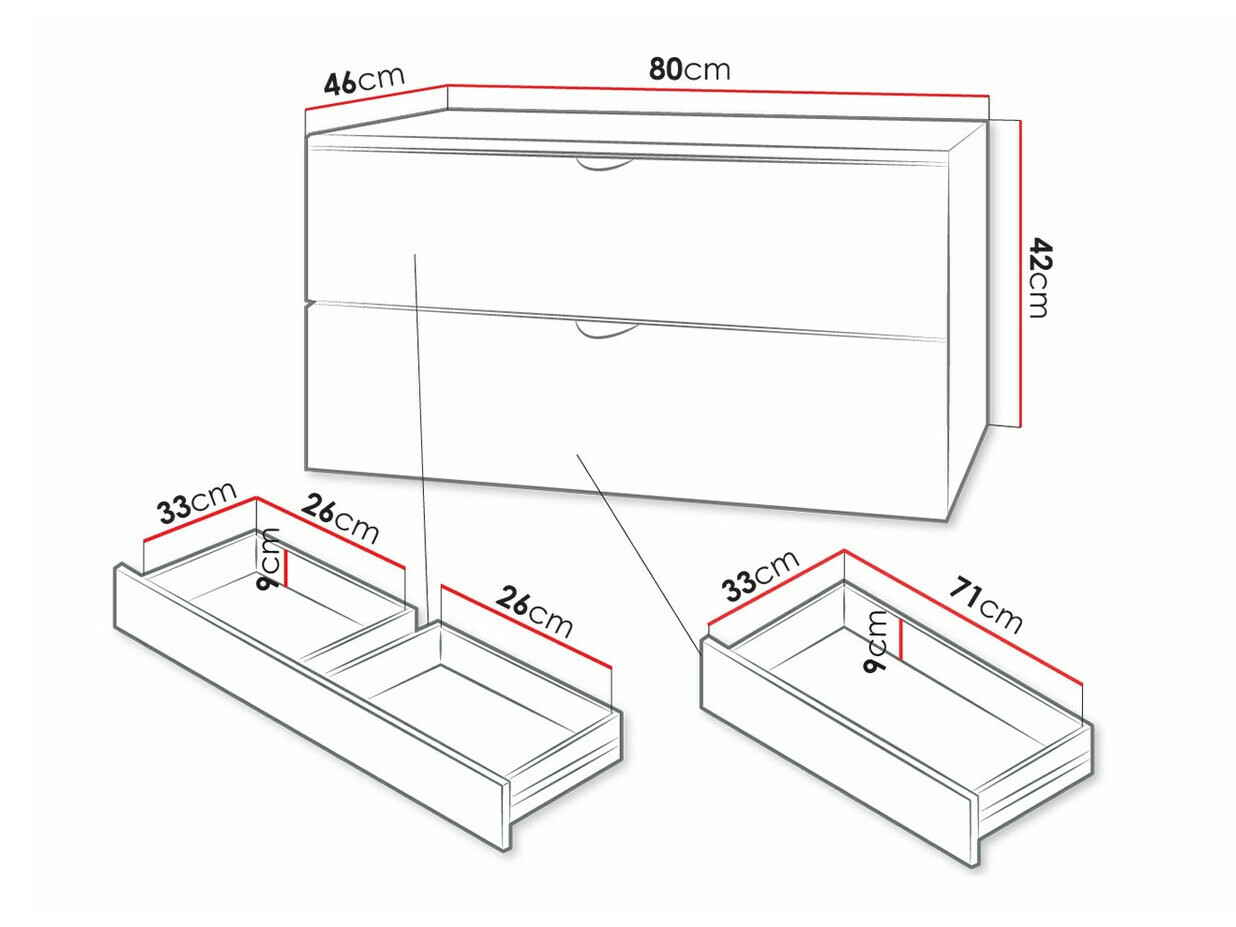 Wall-mounted bathroom cabinet for washbasin Matrix (White)