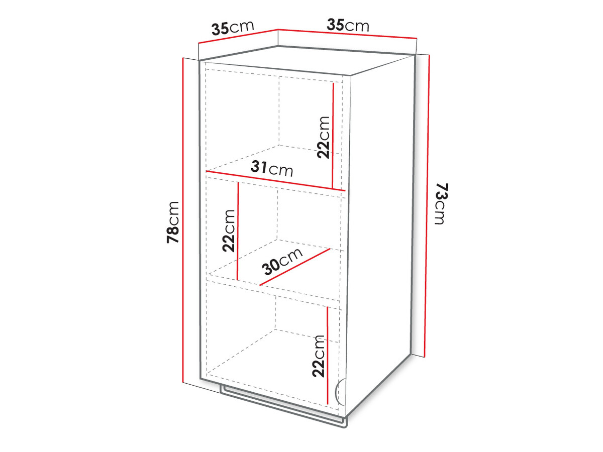 Wall-mounted bathroom cabinet Matrix (Grey)