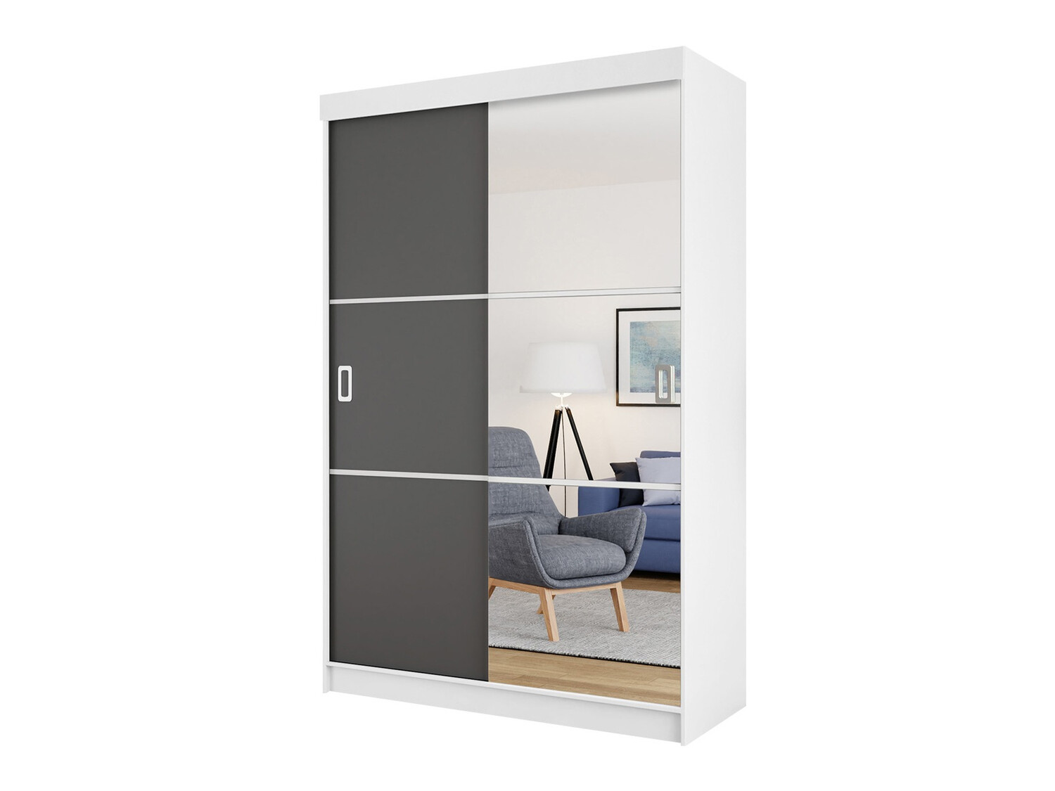 Wardrobe Dover 111 (White + Graphite)