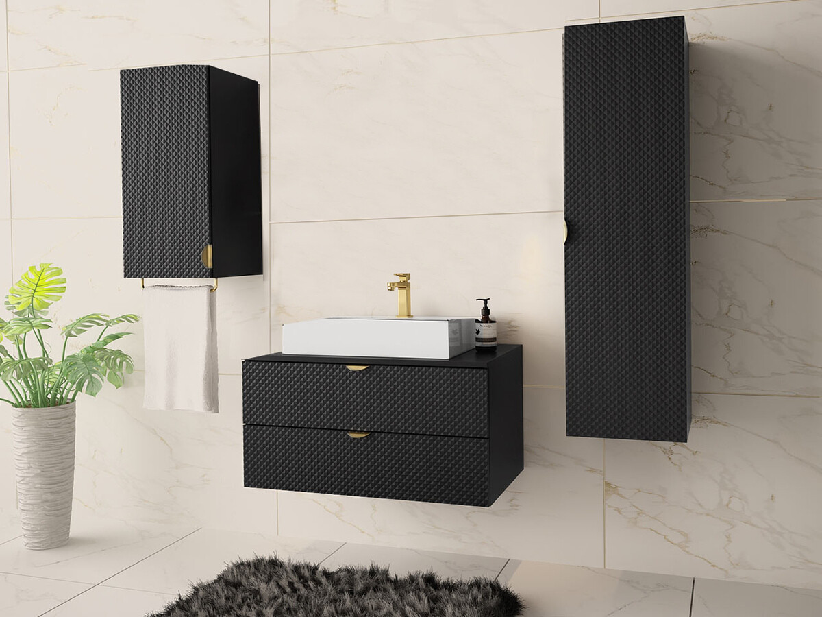 Wall-mounted bathroom cabinet Fenenou 102 (Black)