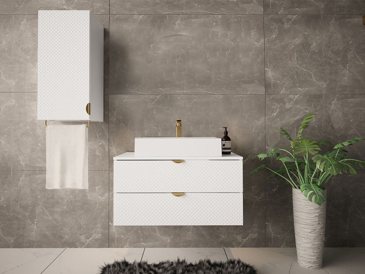 Wall-mounted bathroom cabinet for washbasin Matrix (White)