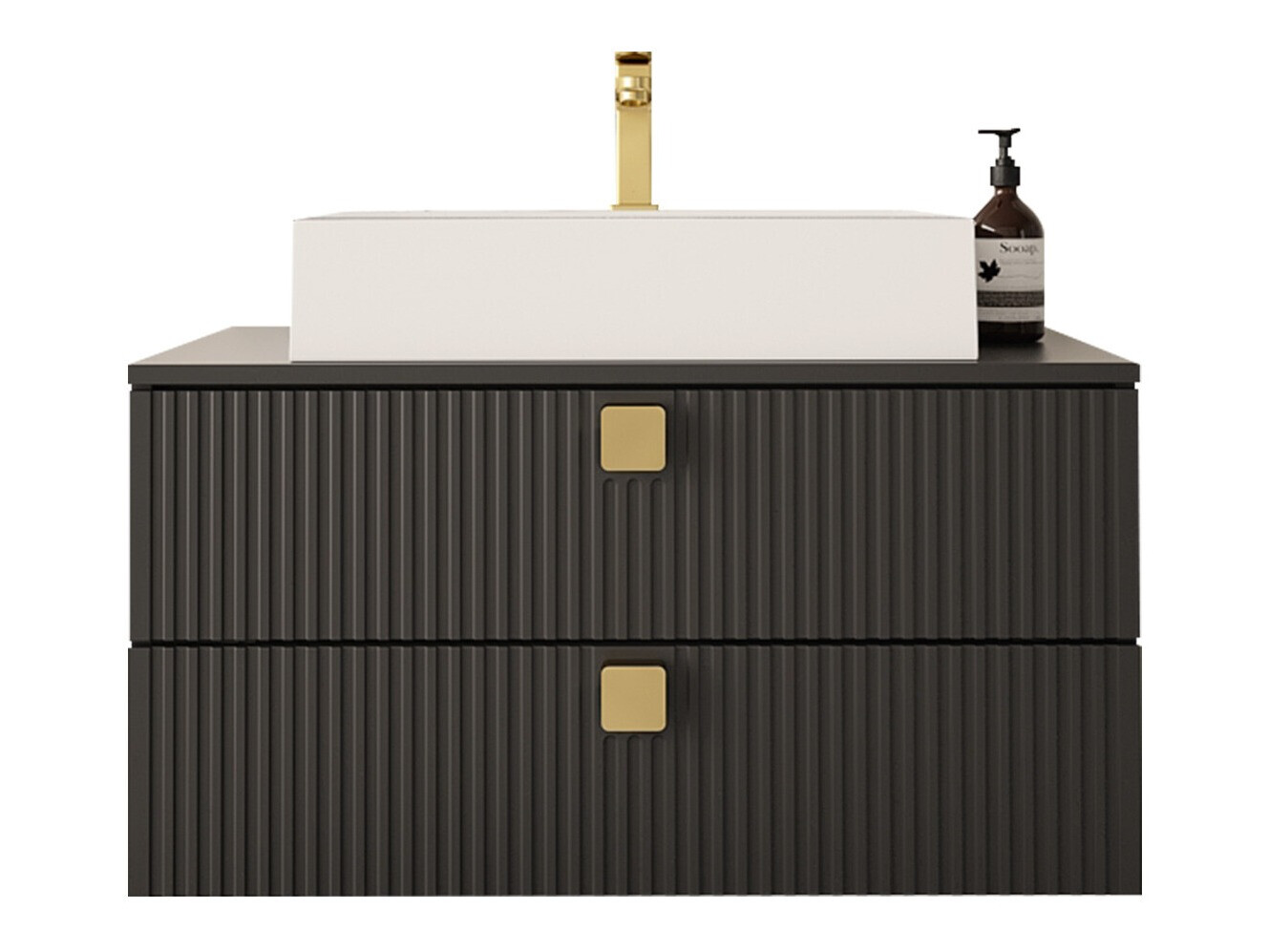 Wall-mounted bathroom cabinet for washbasin Panium (Black)