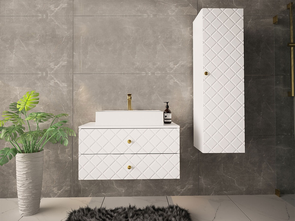 Wall-mounted bathroom cabinet Violitas (White)