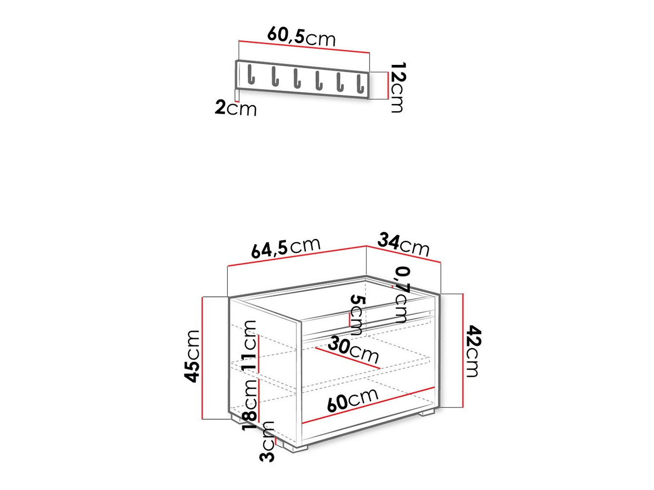 Hallway set Comfivo Pinus IX (White + Manila 04)