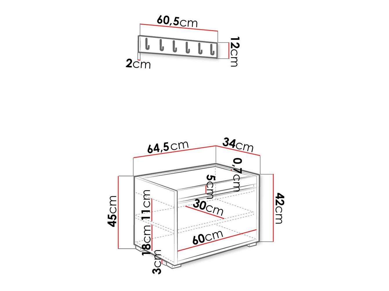 Hallway set Comfivo Pinus VI (White + Manila 04)