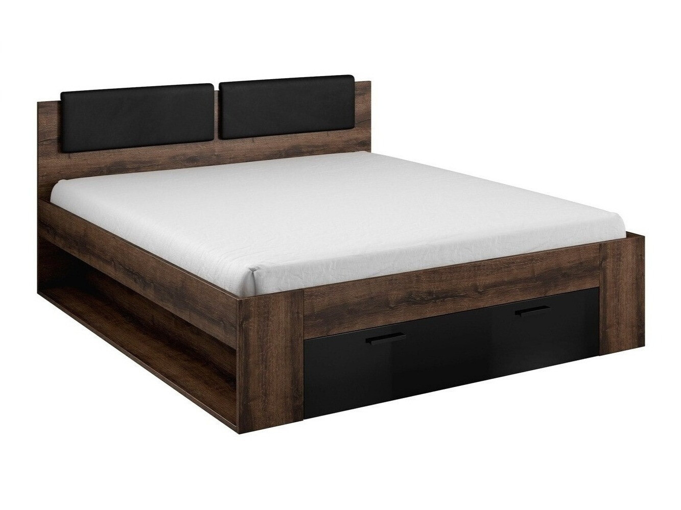 Bed Levruvu 106 (Monastery oak + Glossy black)