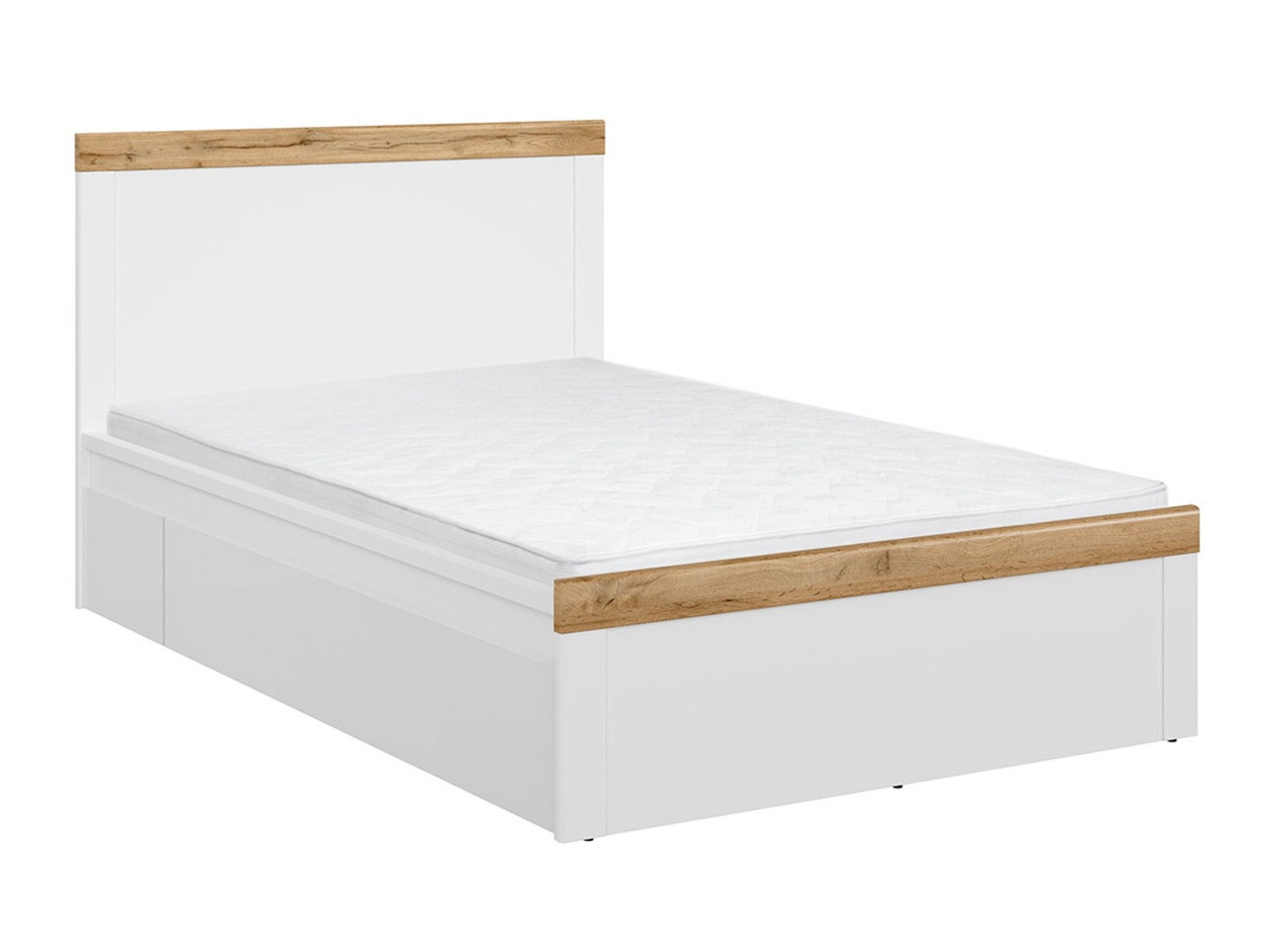Bed Sonsoru 115 (White + Glossy white + Wotan Oak)