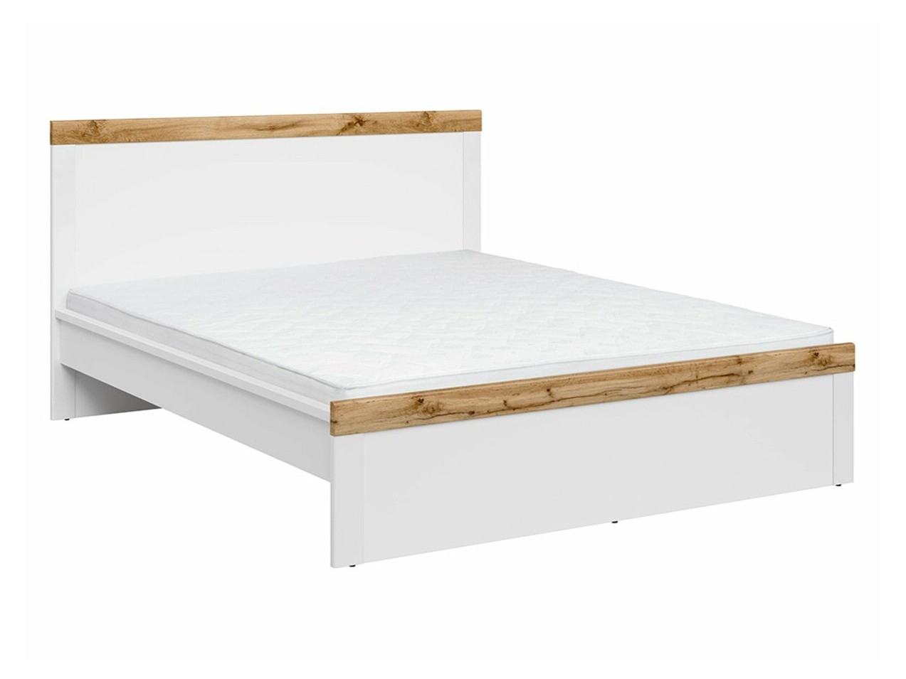 Bed Sonsoru 115 (White + Glossy white + Wotan Oak)