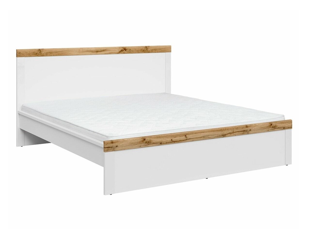 Bed Sonsoru 115 (White + Glossy white + Wotan Oak)