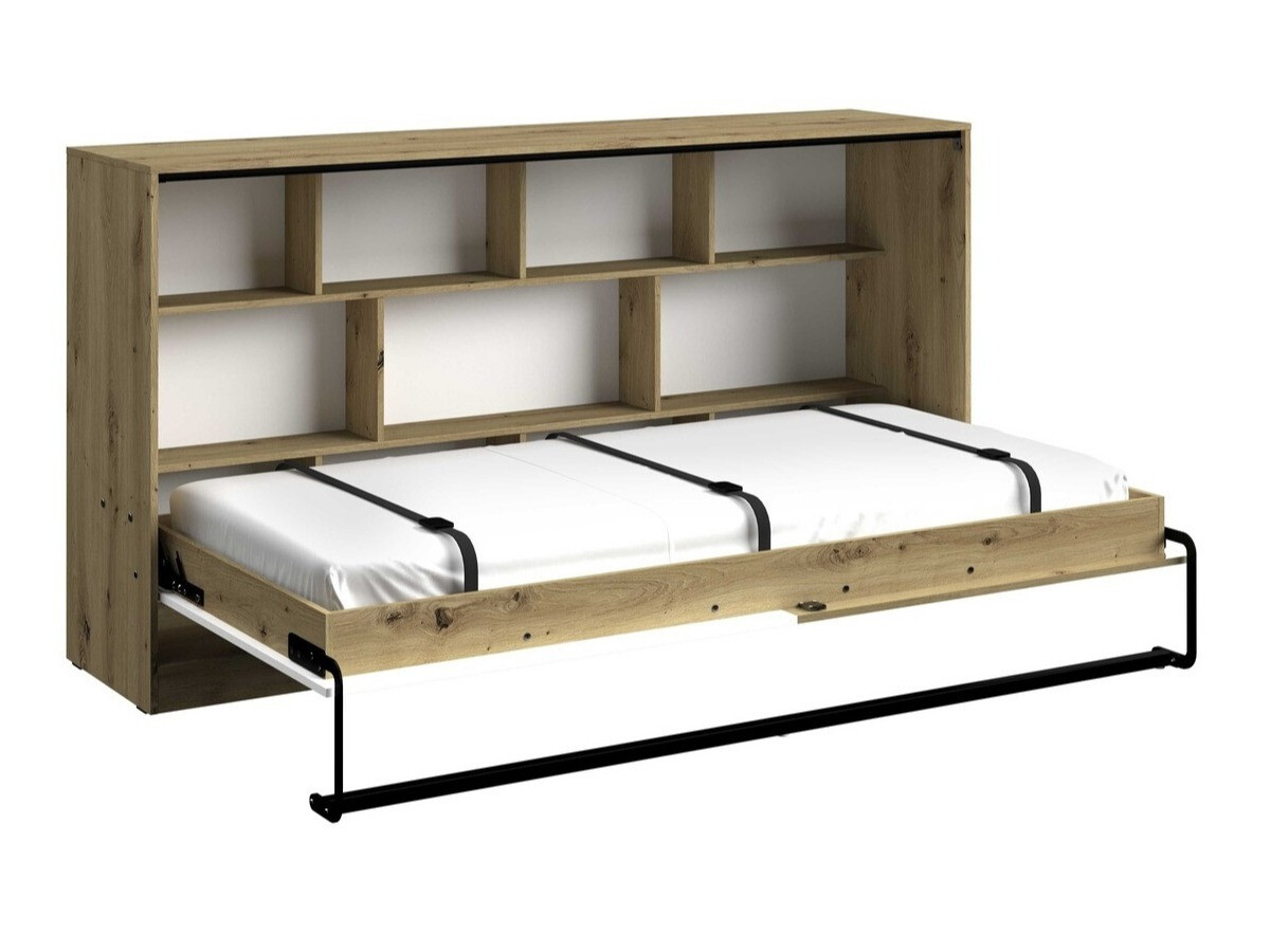 Wall bed Mirelbu 114 (Artisan oak + White + Black)