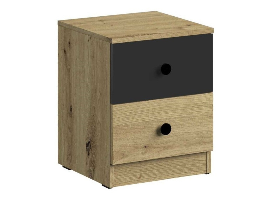 Bedside table Mirelbu 108 (Artisan oak + Black)