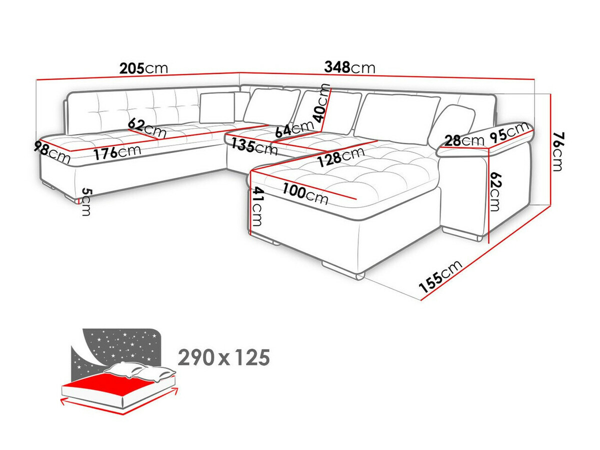 Corner sofa Comfivo Gemma III (Lux 06 + Lux 06 + Lux 05)