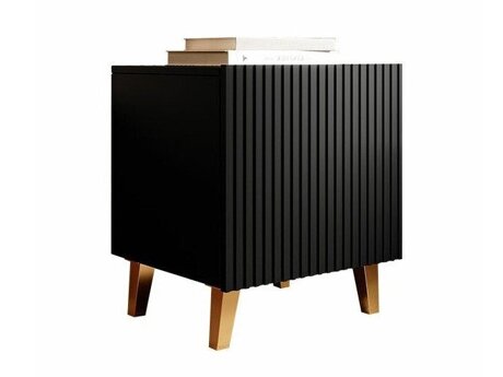 Bedside table Levmari 107 (Black + Golden) (2pcs.)