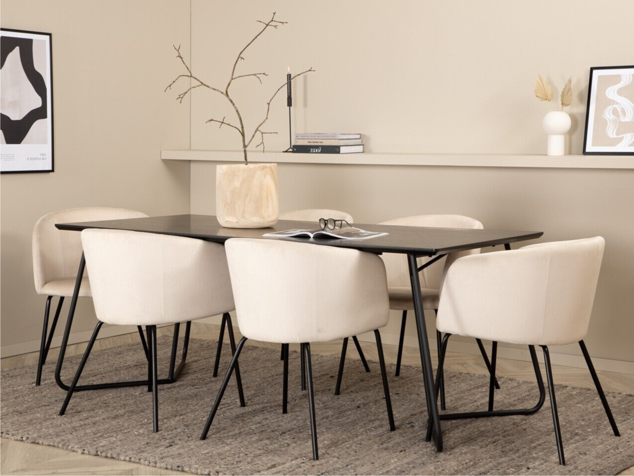 Dining set Dallas 2569 (Cream + Black)