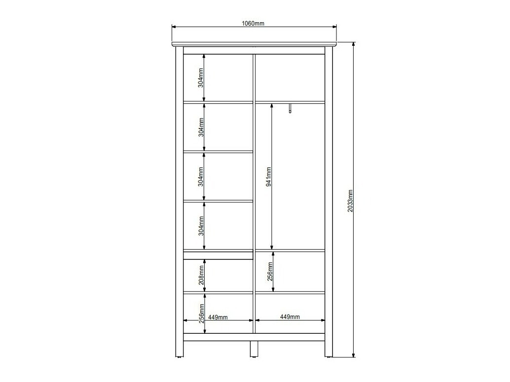 Wardrobe Sordoro 128 (Graphite + Artisan oak)