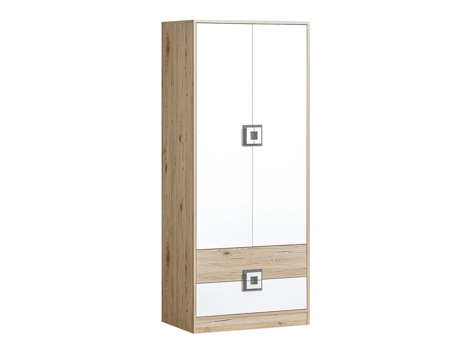 Wardrobe Balvire 102 (Light oak + White + Grey)