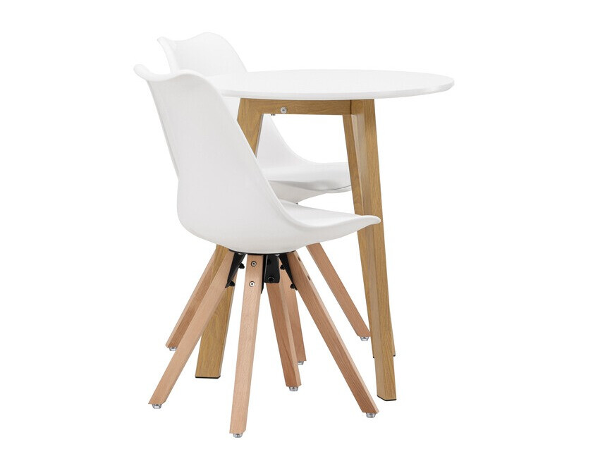 Dining set Dallas 3781 (White + Light brown)