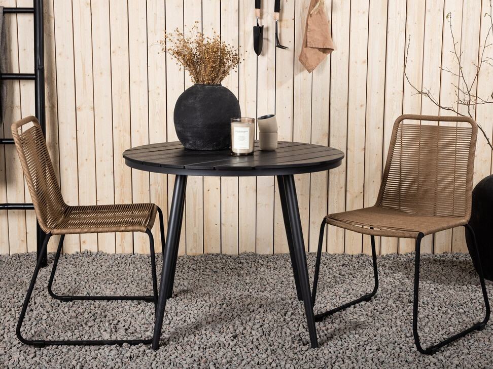 Table and chairs set Dallas 3782 (Light brown + Black)