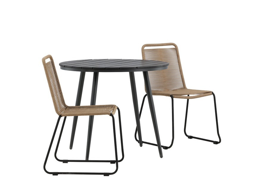 Table and chairs set Dallas 3782 (Light brown + Black)