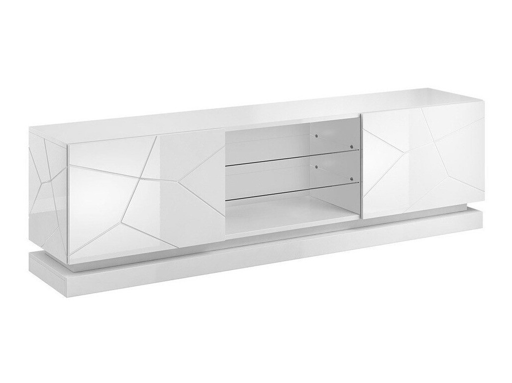 TV stand Charlotte 128 (White + Glossy white)