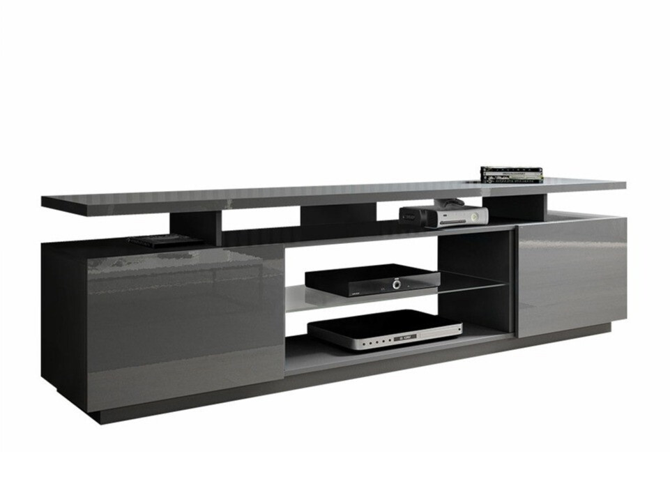 TV stand Figura (Grey + Gloss grey)