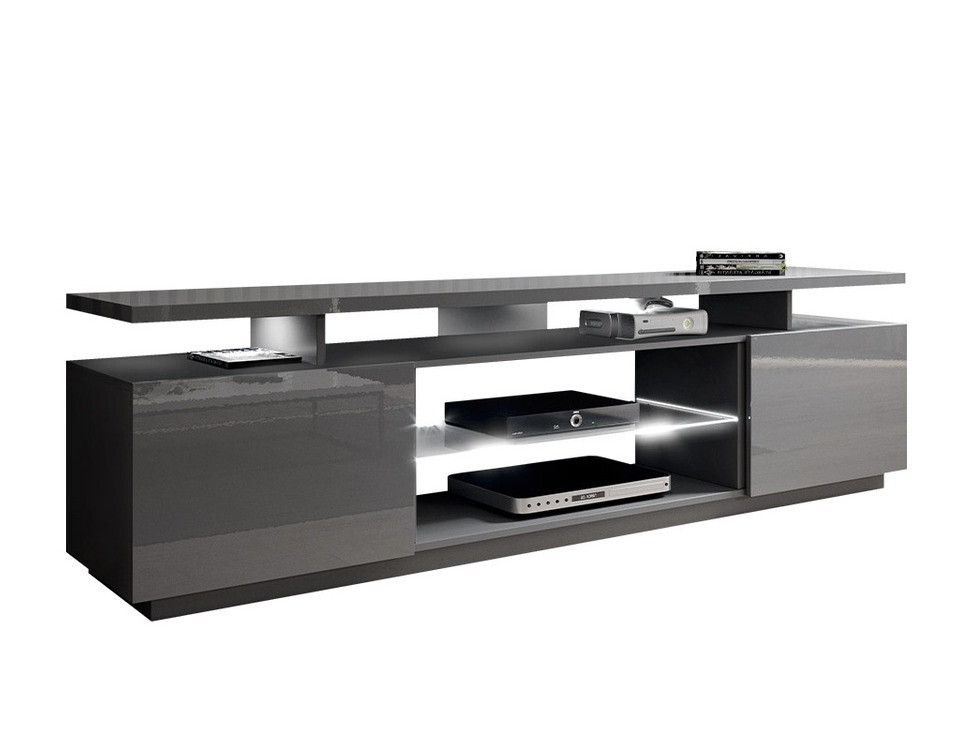TV stand Figura (Grey + Gloss grey)