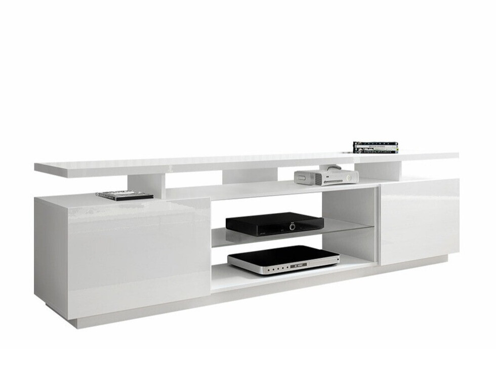 TV stand Figura (White + Glossy white)