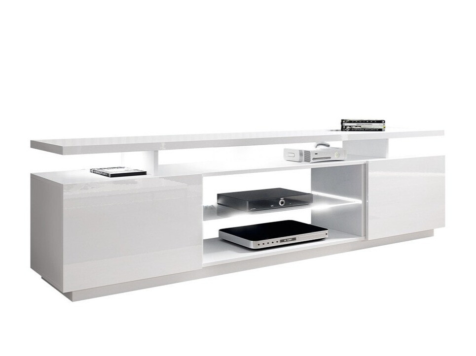 TV stand Figura (White + Glossy white)