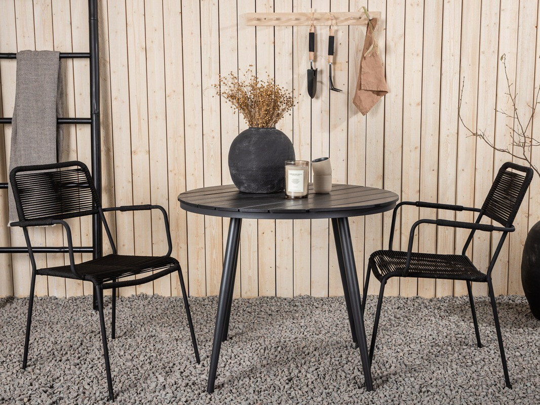 Table and chairs set Dallas 3784 (Black)