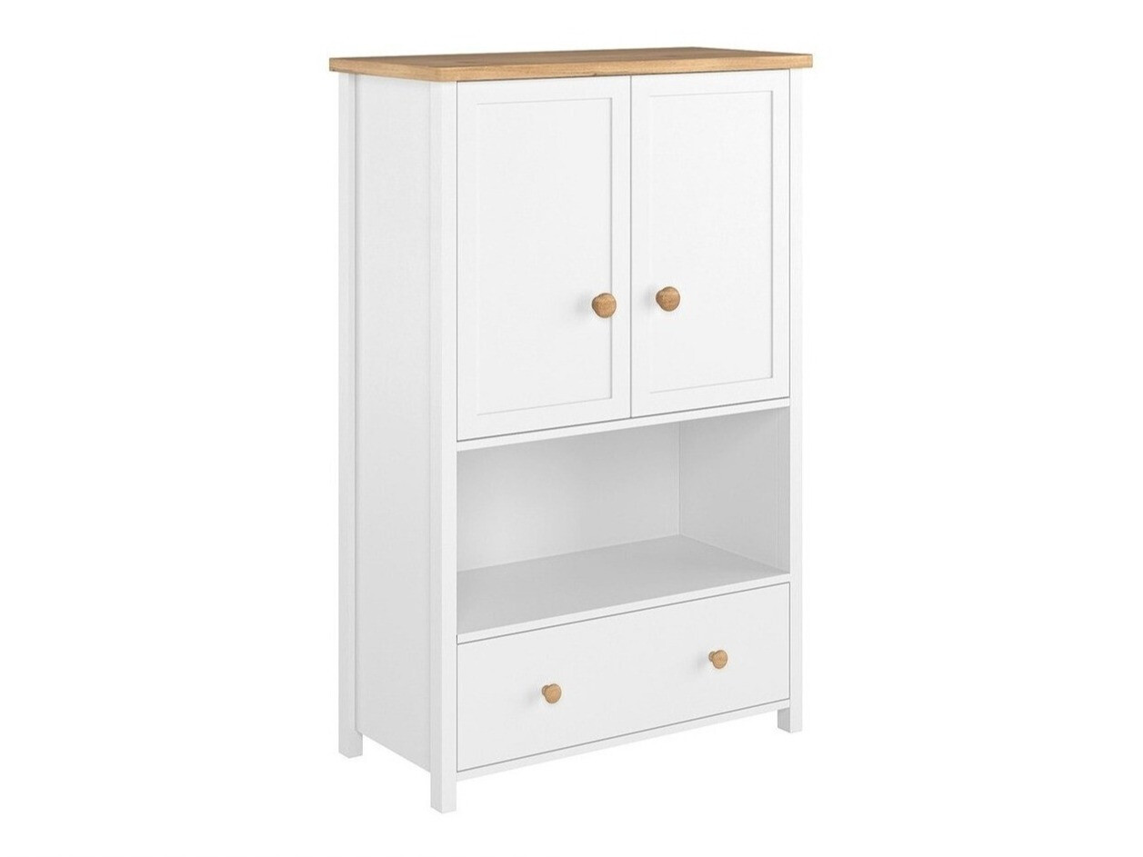 Chest of drawers Romelbo 144 (White + Oak)