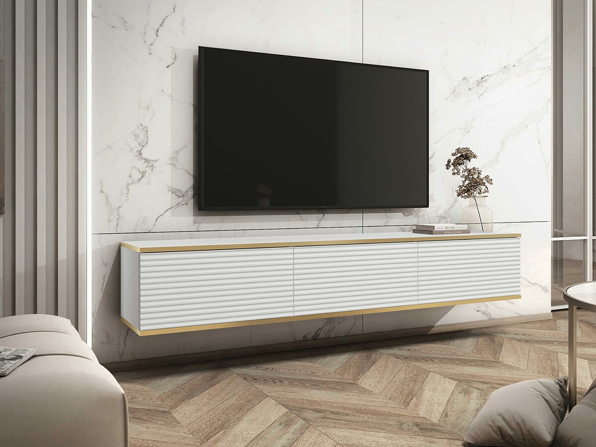 TV stand Princal I (White + Golden)