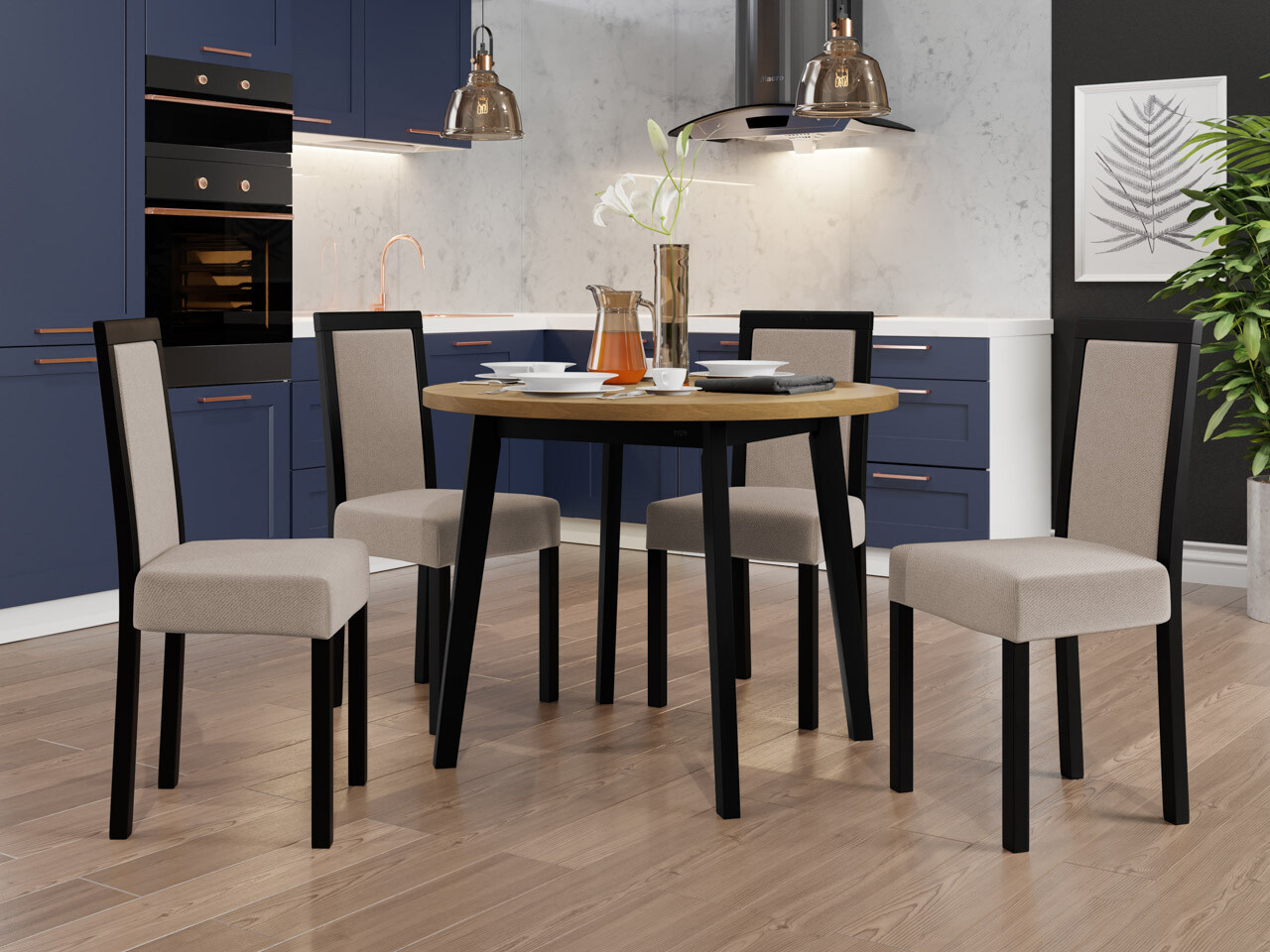 Dining set Victorville 256 (Grandson oak + Black)