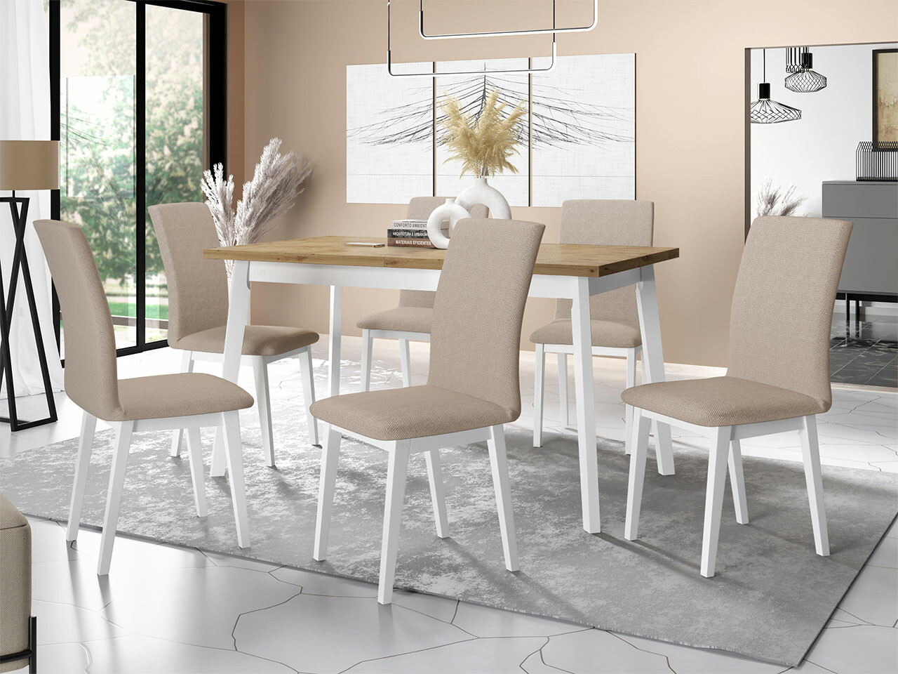 Dining set Victorville 285 (Artisan oak + White)