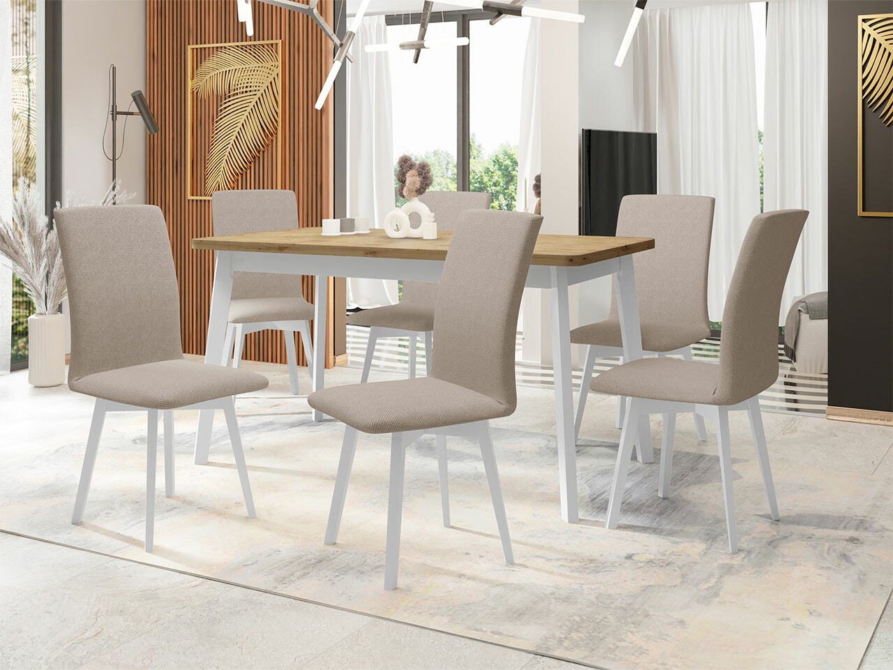 Dining set Victorville 291 (Artisan oak + White)