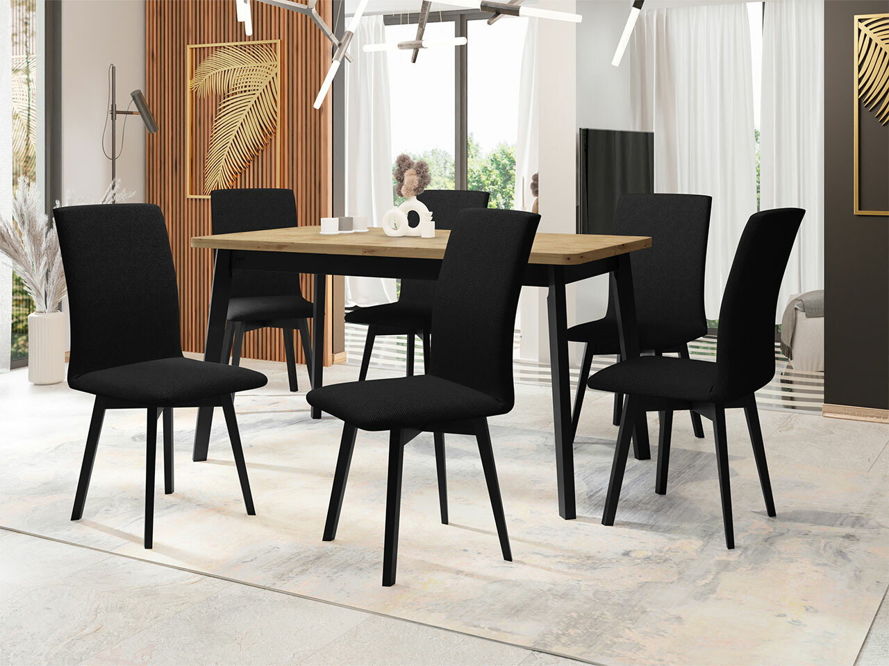 Dining set Victorville 292 (Artisan oak + Black)