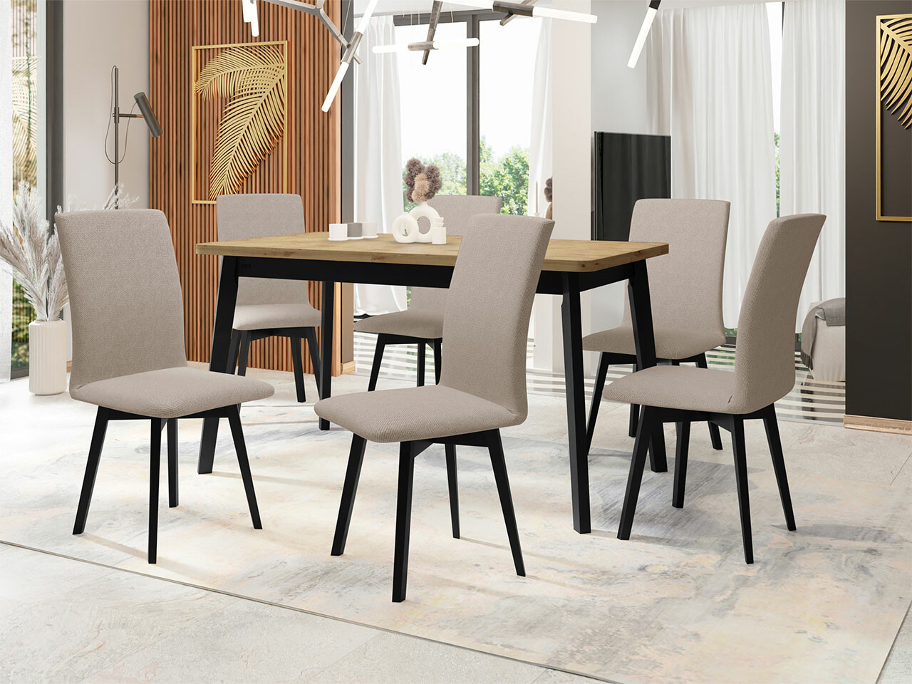 Dining set Victorville 292 (Artisan oak + Black)