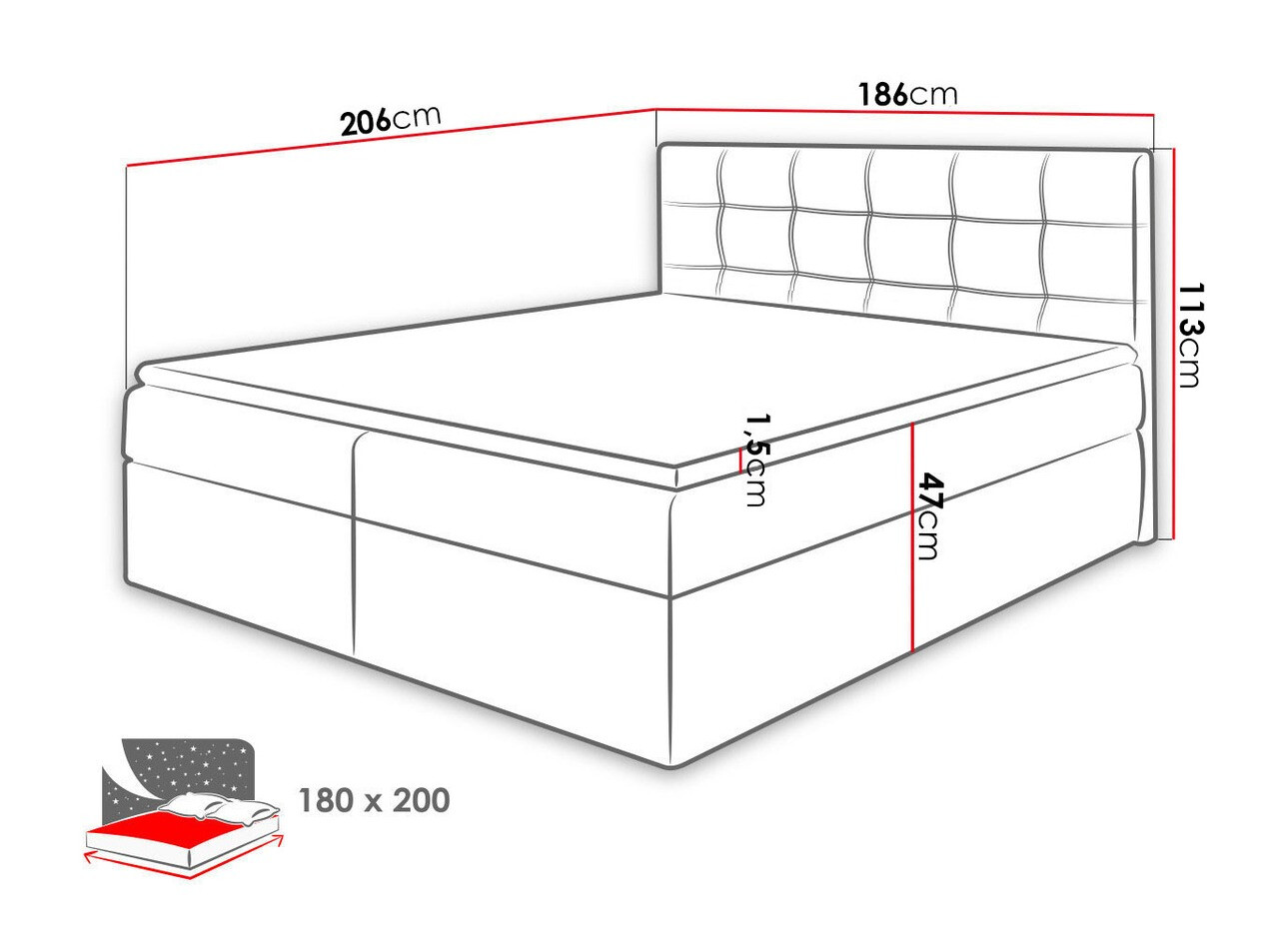 Continental bed Comfivo Gaudens (Kronos 19)