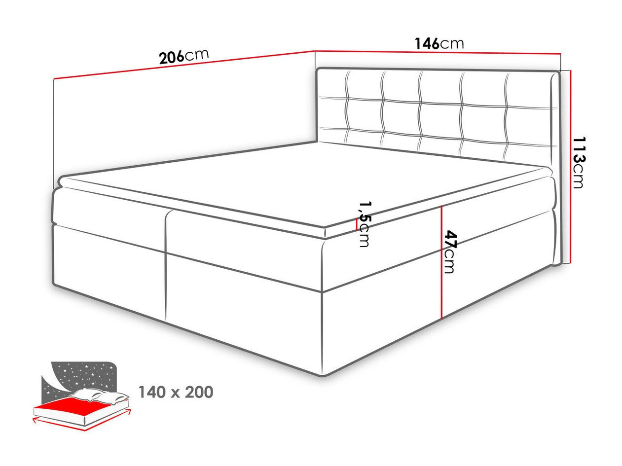 Continental bed Comfivo Gaudens (Muna 10)