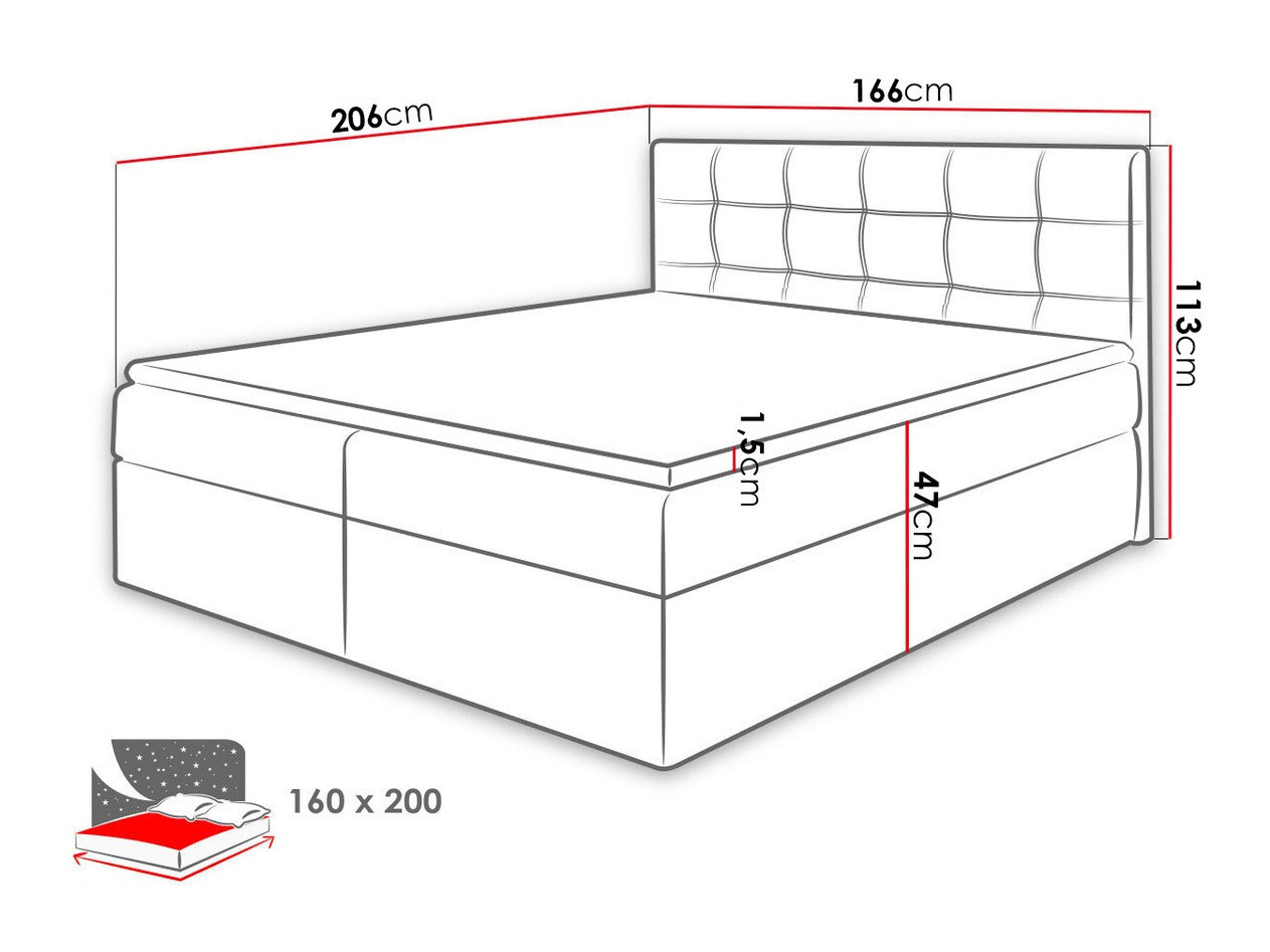 Continental bed Comfivo Gaudens (Paros 02)