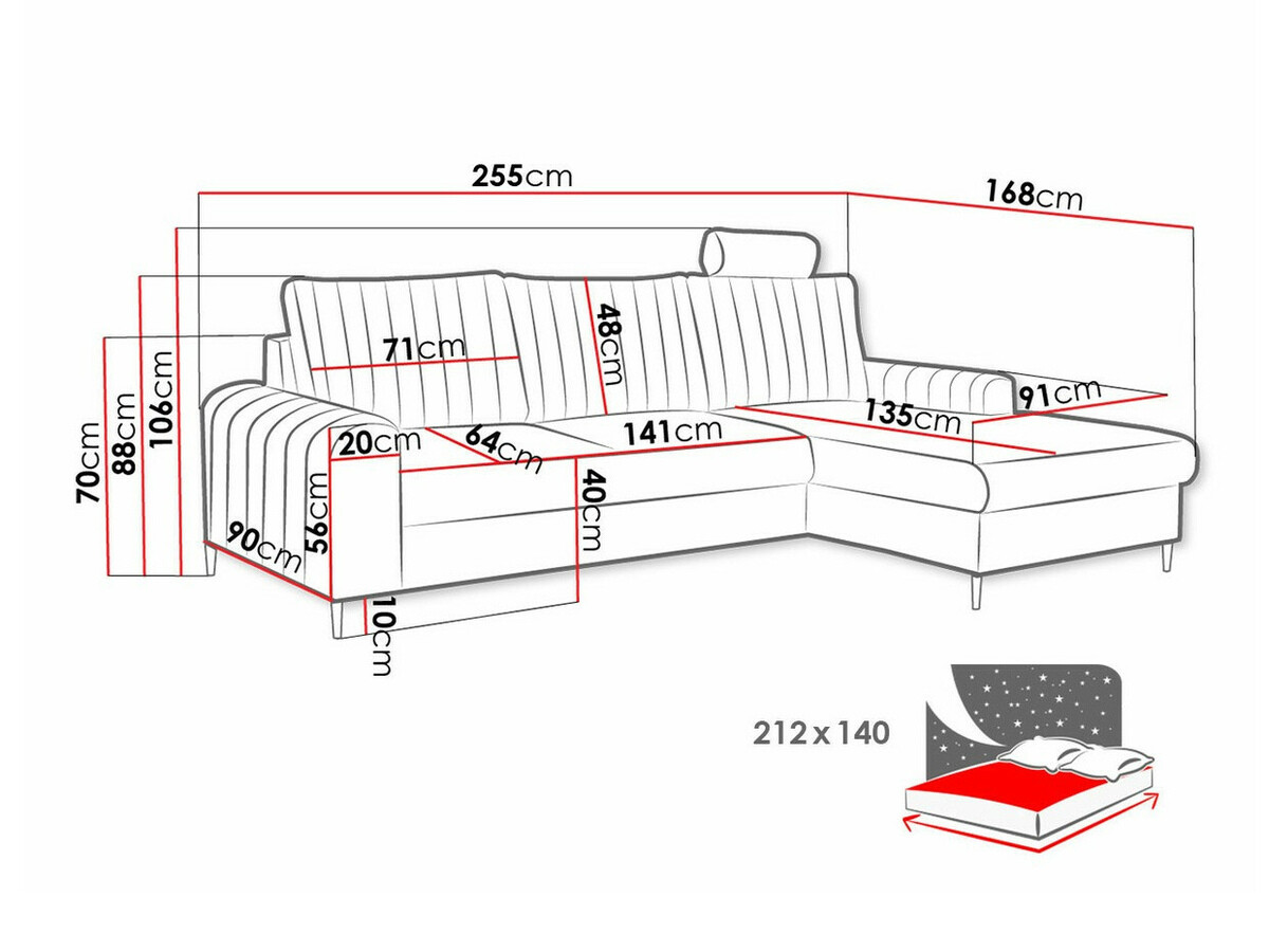 Corner sofa Comfivo Concordia (Velluto 33)