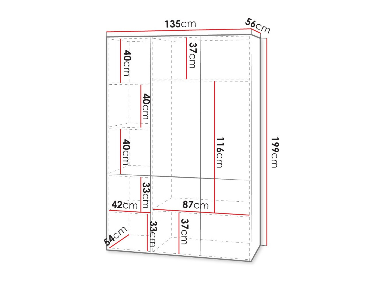 Wardrobe Dicto I (White)
