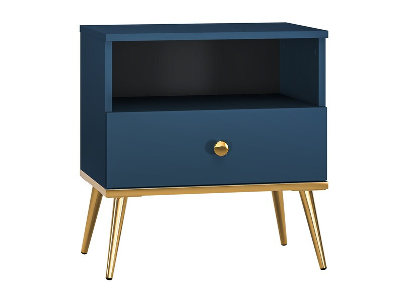 Bedside table Flonovu 105 (Dark blue + Golden)