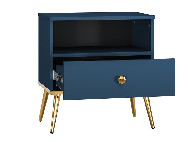 Bedside table Flonovu 105 (Dark blue + Golden)