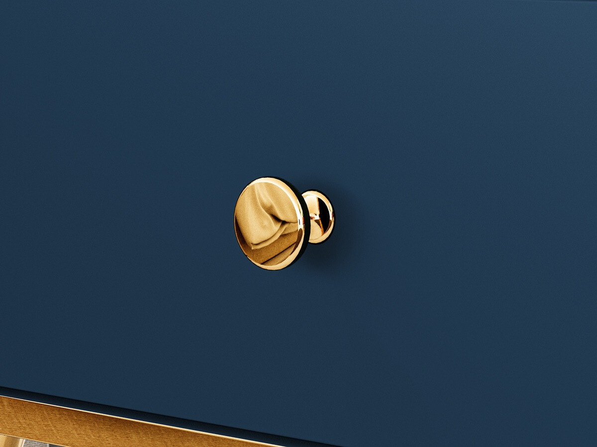 Bedside table Flonovu 105 (Dark blue + Golden)