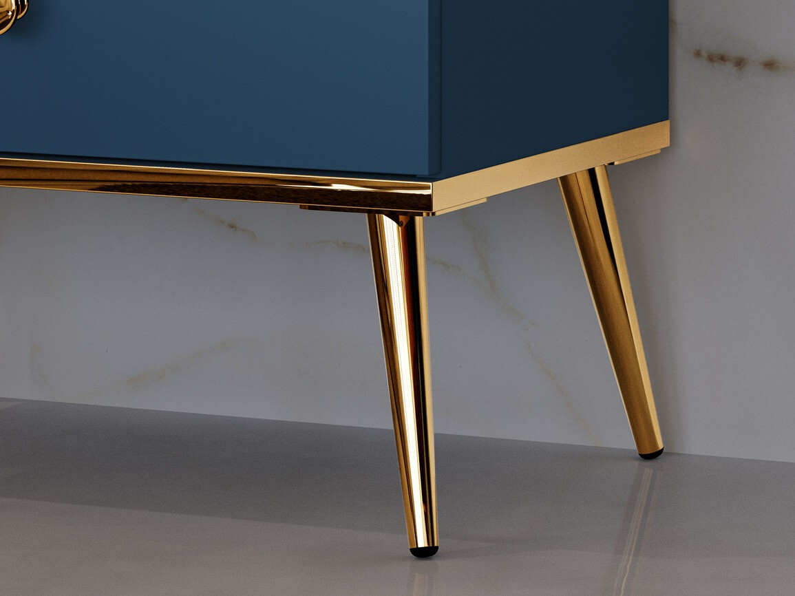 Bedside table Flonovu 105 (Dark blue + Golden)